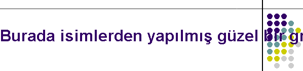 Burada isimlerden yaplm gzel bir grafik